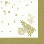 thumbnail Serviette Tree and Snowflakes gold
