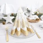 thumbnail Serviette Tree and Snowflakes gold