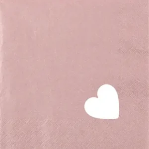 Punched Heart Pearl Effect antique rose