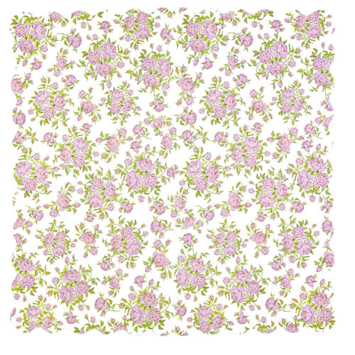 Punched Little Roses, gestanzte Serviette mit Wellenrand