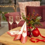 thumbnail KombiSet Punched Heart Pearl Effect red/ivory