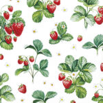 Serviette mit Erdbeeren