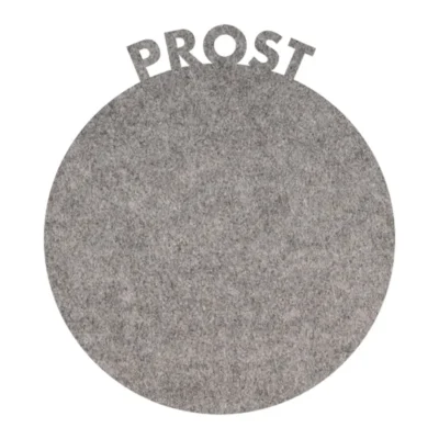 Filzuntersetzer "Prost grau"