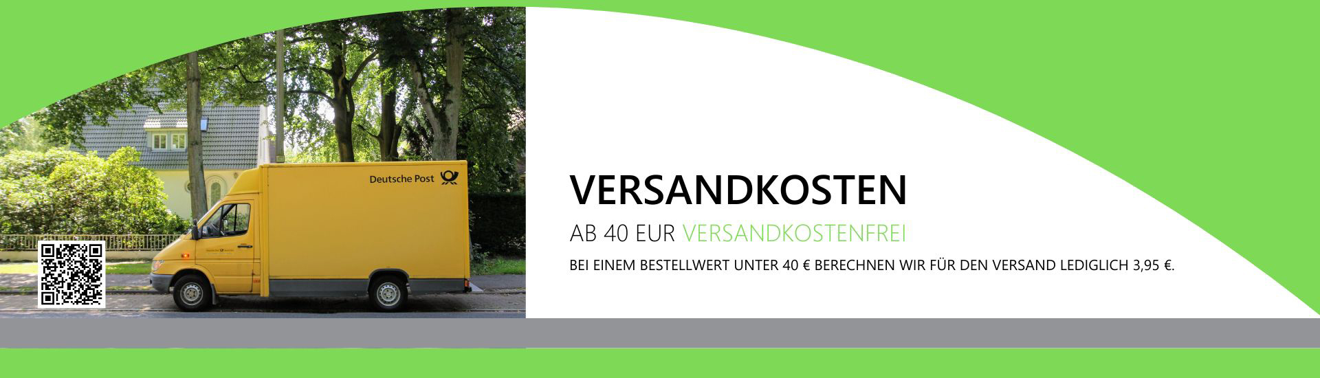 Banner welches aussagt dass man ab 40€ Bestellwert keine Versandkosten zahlen muss