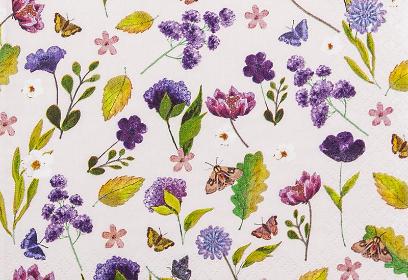 Serviette: Blumensammler (kleines Muster)